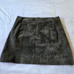 Women's Grey Leather Skirt Size 16